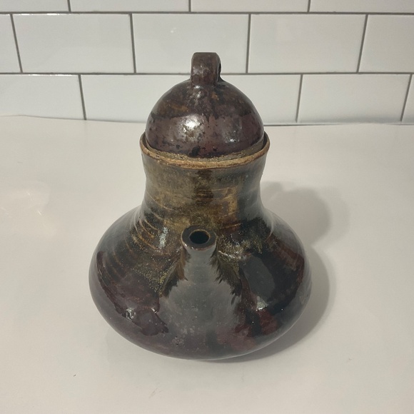 VTG Dark Brown Ceramic Clay Tea Pot - Picture 3 of 8